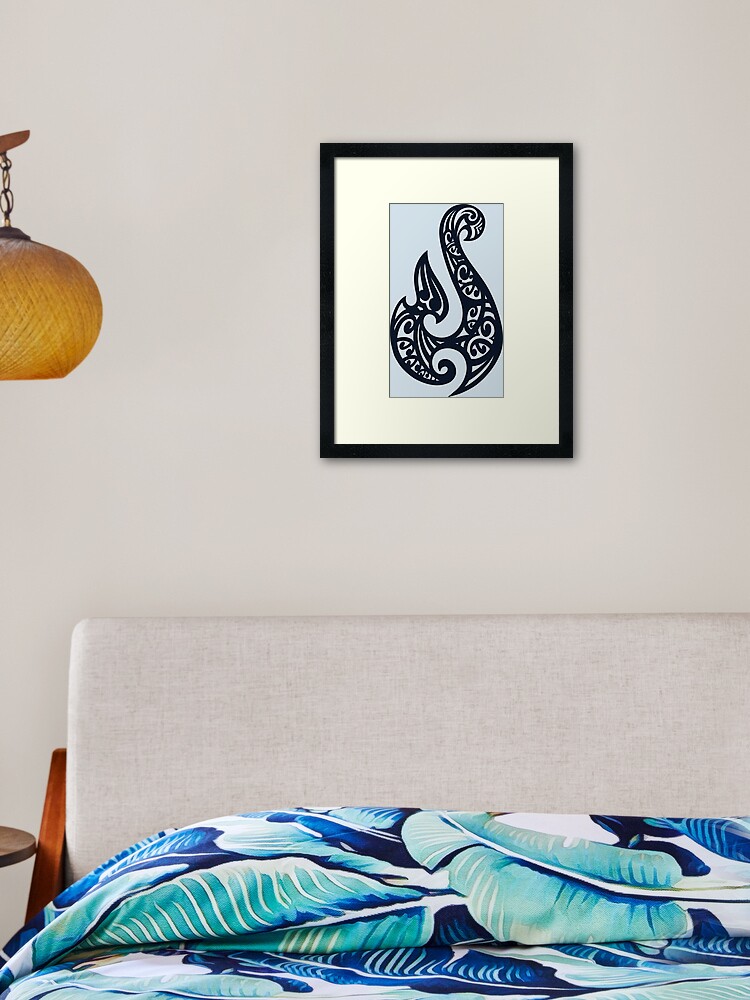 Hei Matau, Maori Hook design meaning Prosperity Framed Art Print for Sale  by Kiwidom