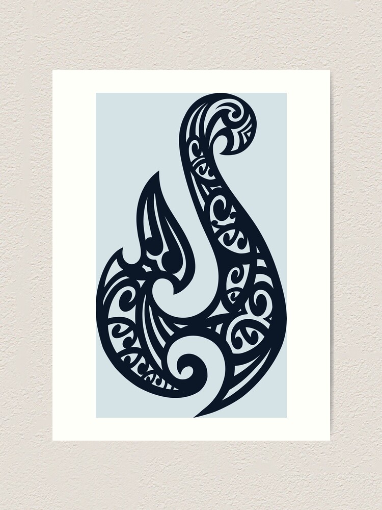 Hei Matau, Maori Hook design meaning Prosperity | Art Print