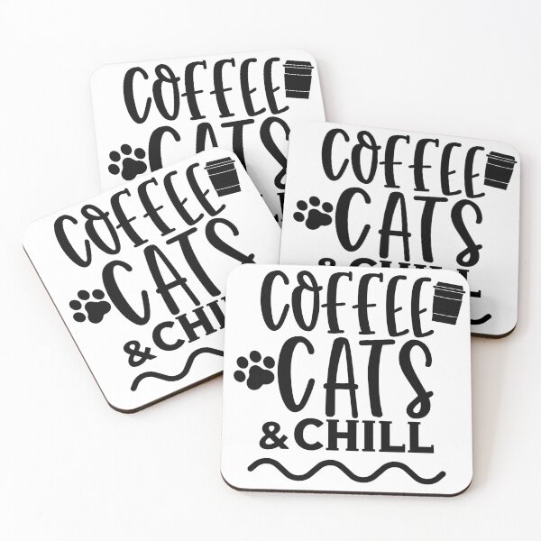Item preview, Coffee Cats and Chill. Coffee and Cat Lover Design designed and sold by That Cheeky Tee.