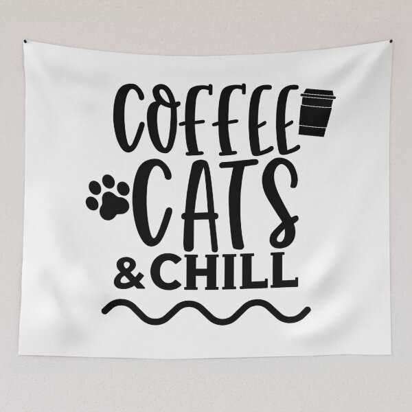 Item preview, Coffee Cats and Chill. Coffee and Cat Lover Design designed and sold by That Cheeky Tee.