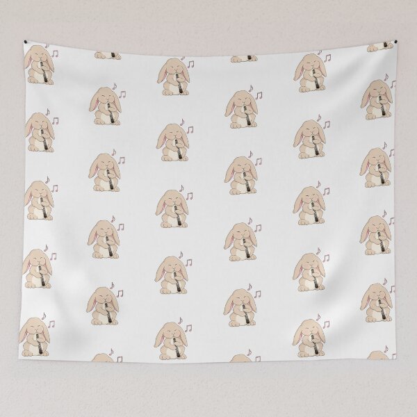 Item preview, Cute Rabbit Playing Oboe designed and sold by Jazznote.
