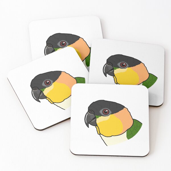 Item preview, black capped caique parrot portrait designed and sold by Kelsea Taylor.