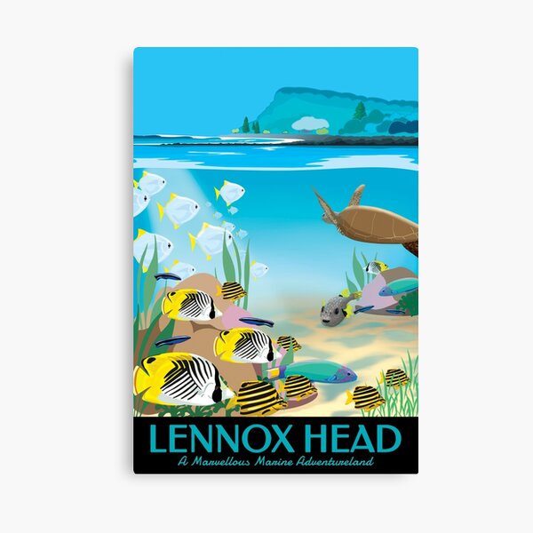 Lennox Head Vintage Style Travel Art Canvas Print