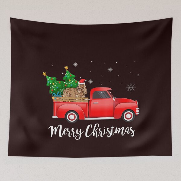 Item preview, English Cocker Spaniel Dog Riding Red Truck Christmas designed and sold by SharonBender.