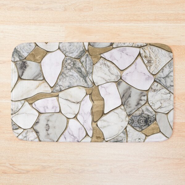 Item preview, White Marbles and Gold Voronoi Abstract designed and sold by k9printart.