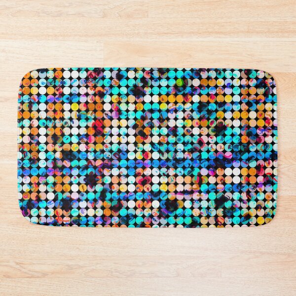 Item preview, graphic design geometric circle pattern abstract background in blue orange brown designed and sold by Mrvell.