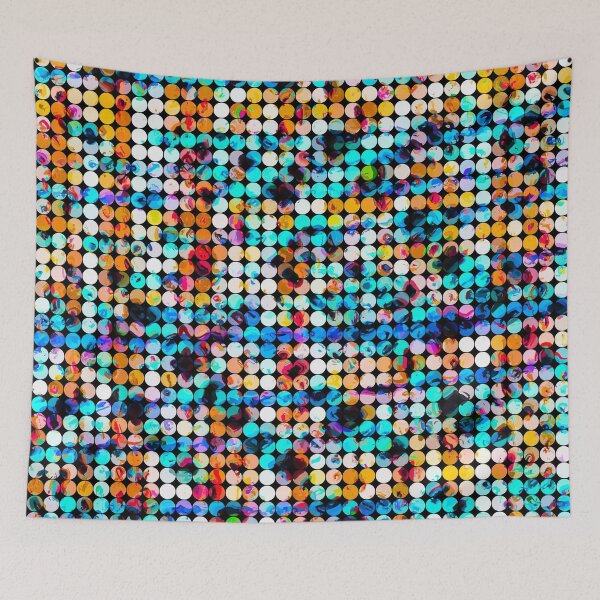 Item preview, graphic design geometric circle pattern abstract background in blue orange brown designed and sold by Mrvell.