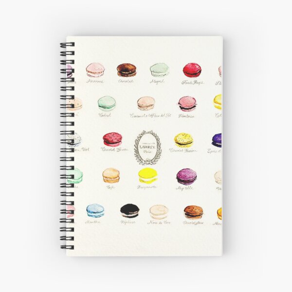 Laduree Macarons Flavor Menu Spiral Notebook