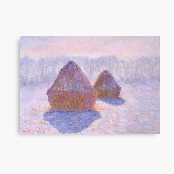 Haystacks - Effect of Snow and Sun by Claude Monet Canvas Print