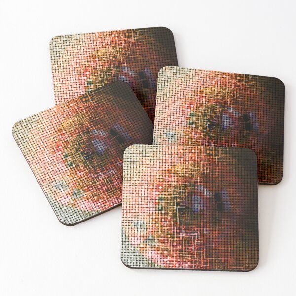 Item preview, graphic design geometric circle pattern abstract background in brown pink designed and sold by Mrvell.
