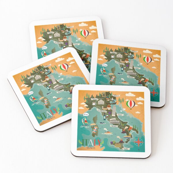 Item preview, Coloful Italia travel map   designed and sold by MGGSTORE1.