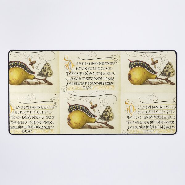 Item preview, Naturalist Manuscript Illumination: Fly, Caterpillar, Pear, and Centipede by Joris Hoefnagel designed and sold by Naturalist Prints.