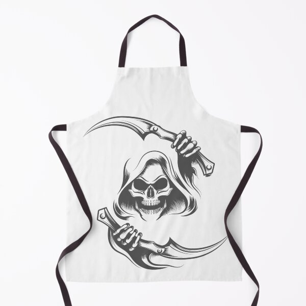 Item preview, Skull in the Hood with Two Scythes Tattoo designed and sold by devaleta.
