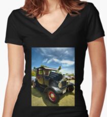 Model A Ford Hot Rod Women's Fitted V-Neck T-Shirt