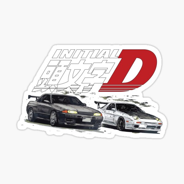 Initial D Fc Rx7 Drifting Ryosuke Takahashi Redsuns Sticker For Sale By Cowtowncowboy Redbubble