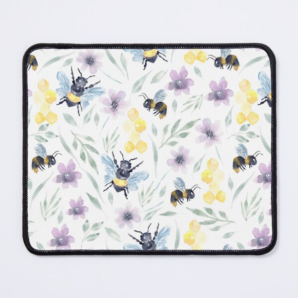 Item preview, Watercolor Bee Pollinators with florals designed and sold by Harpley Design Studio.