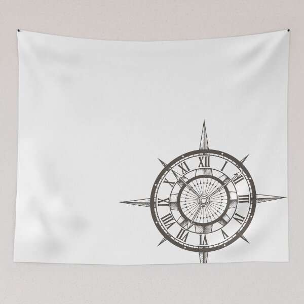 Item preview, Retro Emblem of Round Compass Clock designed and sold by devaleta.