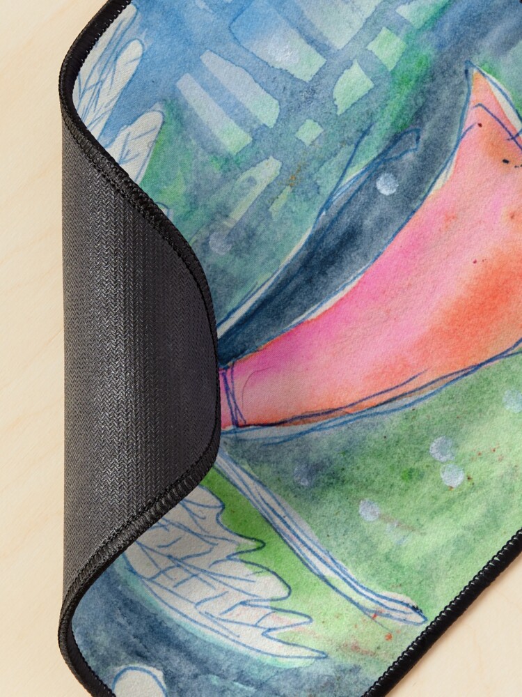 Alternate view of Flying Angel Open Wings in Blue and Green Colors Mouse Pad