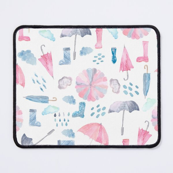 Item preview, SpringShowers | Umbrella and Galoshes | Watercolor | Pattern designed and sold by Harpley Design Studio.