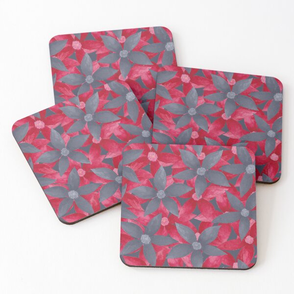 Item preview, Bright red and gray daisy flowers designed and sold by IrinaIkar.