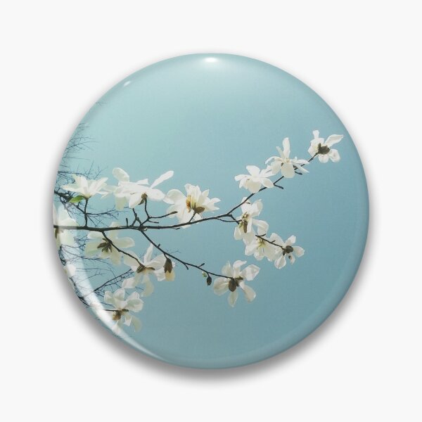 Item preview, White magnolia tree in blossom, spring season, natural background  designed and sold by helenkaiy.