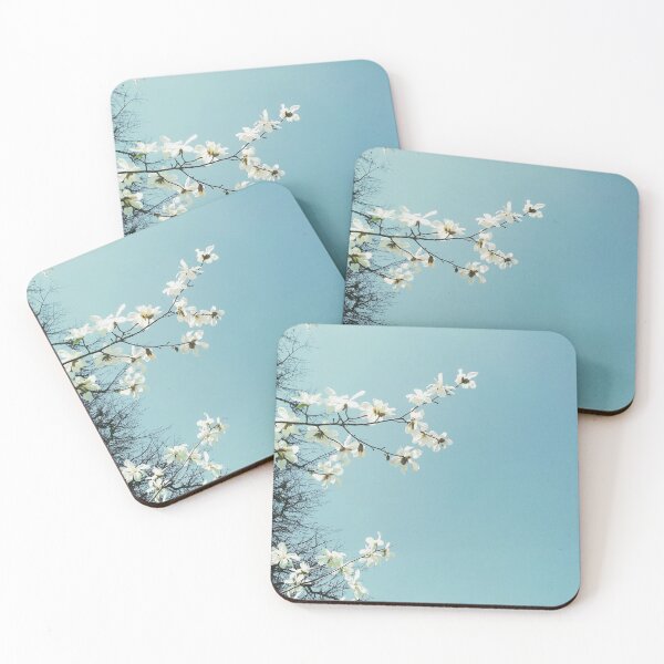 Item preview, White magnolia tree in blossom, spring season, natural background  designed and sold by helenkaiy.