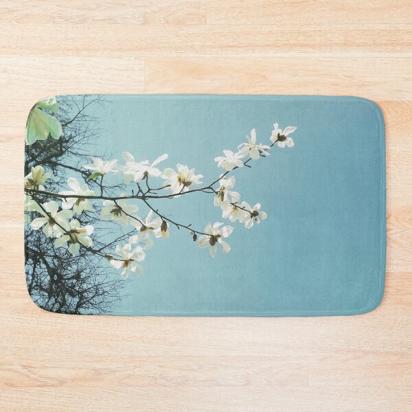 Item preview, White magnolia tree in blossom, spring season, natural background  designed and sold by helenkaiy.