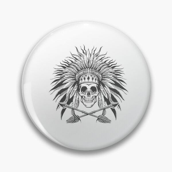 Item preview, Skull in Indian War Bonnet and Arrows Tattoo designed and sold by devaleta.