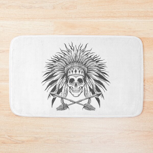 Item preview, Skull in Indian War Bonnet and Arrows Tattoo designed and sold by devaleta.
