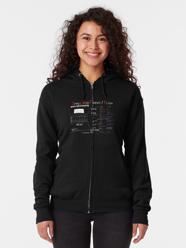 Alternate view of a mini Flash (white text) Zipped Hoodie
