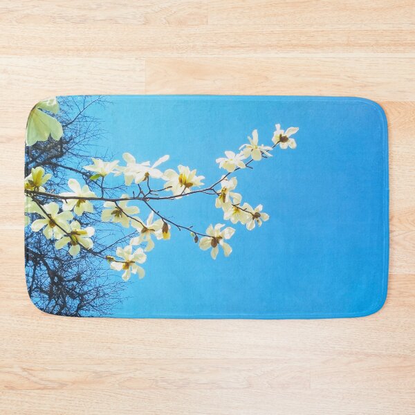 Item preview, White magnolia tree in blossom, spring season, natural background  designed and sold by helenkaiy.