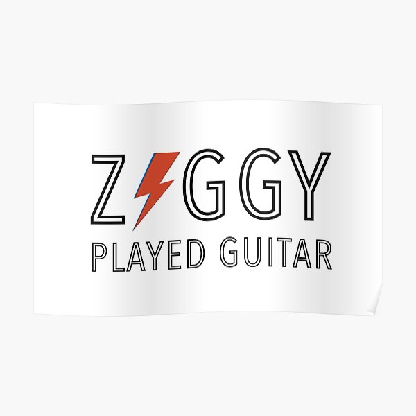 Ziggy Played Guitar Outline Poster For Sale By Hbkcreations Redbubble 1354