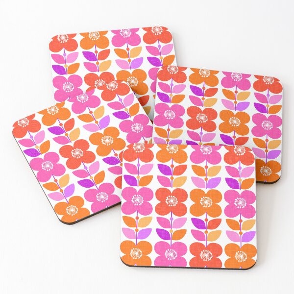 Item preview, Retro Flowers pink designed and sold by Cressidacarr.