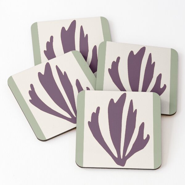 Item preview, Henri Matisse big Flower, Papier Decoupes Art pastel green purple, Matisse Cutout's, Matisse Flower designed and sold by re-make-.