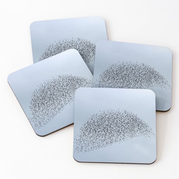 Item preview, Sparrowhawk diving at a flock of starlings designed and sold by GreyFeatherPhot.