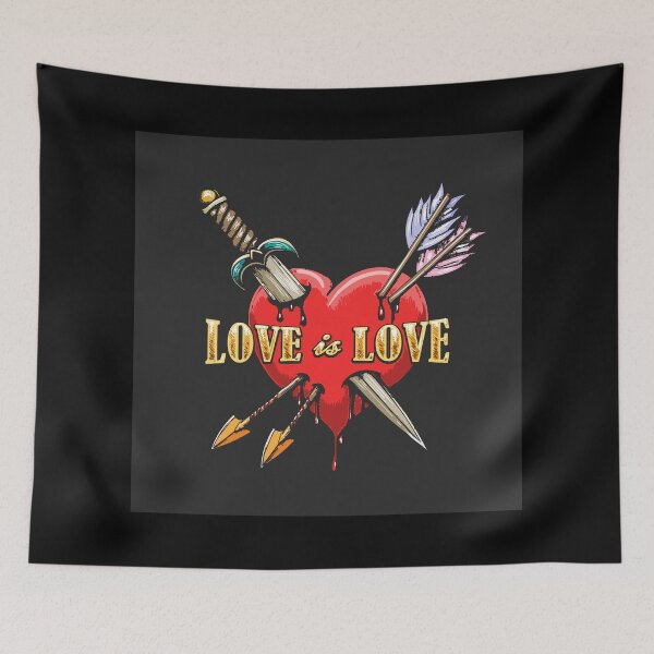 Item preview, Heart Pierced by Dagger and Arrows and Wording Love is love designed and sold by devaleta.