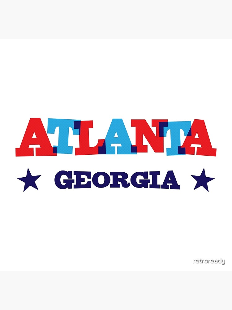 Atlanta GA | Overprint Typography | Red and Blue | Poster