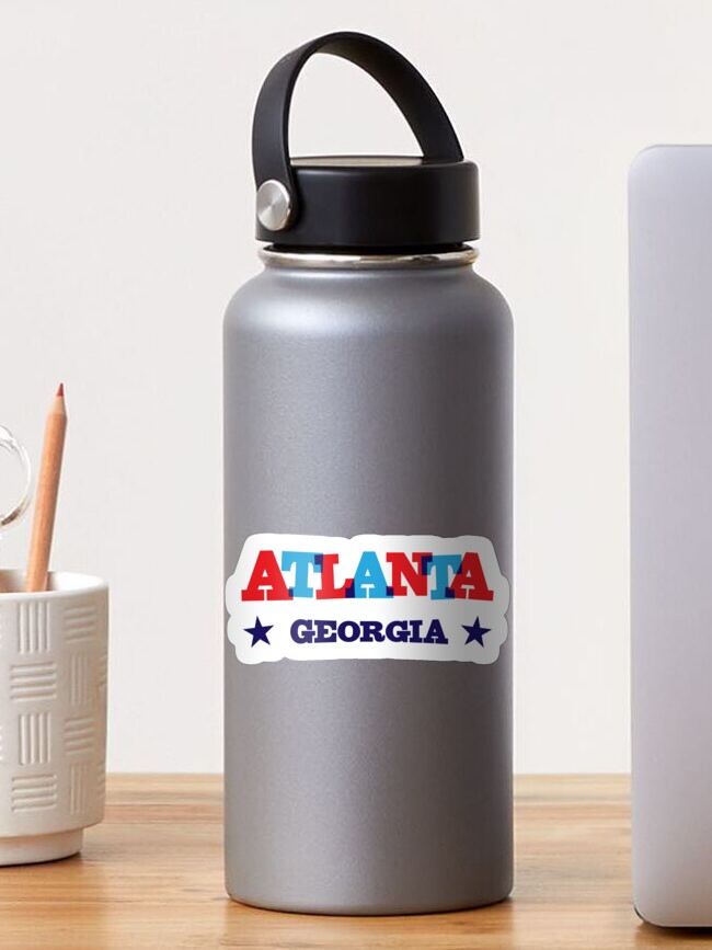 Atlanta GA, Retro Sports Script Logo, Black and White Sticker for Sale  by retroready