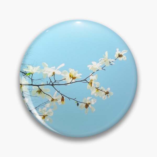 Item preview, White magnolia tree in blossom, spring season, natural background  designed and sold by helenkaiy.