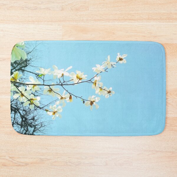 Item preview, White magnolia tree in blossom, spring season, natural background  designed and sold by helenkaiy.