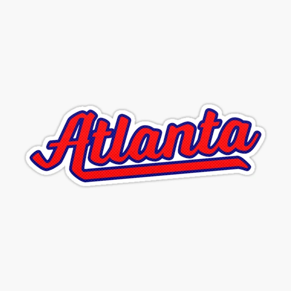 Atlanta GA, Retro Sports Script Logo, Black and White Sticker for Sale  by retroready