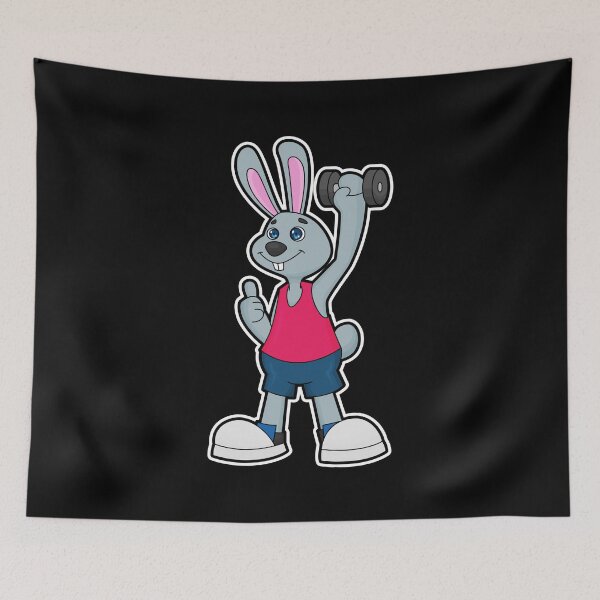 Item preview, Rabbit Bodybuilder Dumbbell Bodybuilding designed and sold by Snabdesign84.