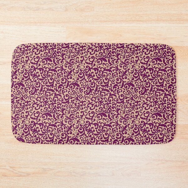 Item preview, Floral Foliage Pattern - Aubergine Tan designed and sold by kernowerno.