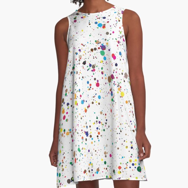 colorful paint splatter confetti A-Line Dress