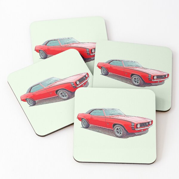 Item preview, Camaro retro stylish red muscule car designed and sold by MikaelSh.