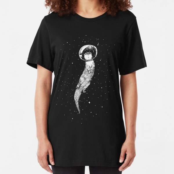 Drifting in Otter Space (best for color) Slim Fit T-Shirt