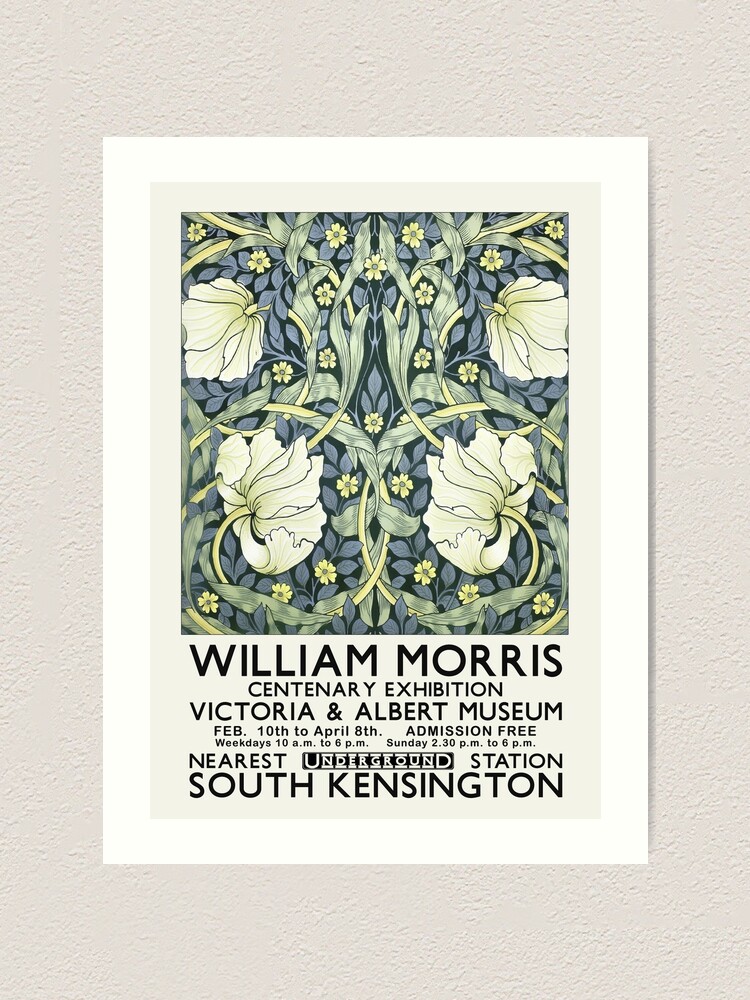 William Morris Print, Morris Exhibition Poster, William Morris Flower  Pattern, Vintage Print, William Morris Décor, Wall Prints, Wall Art 