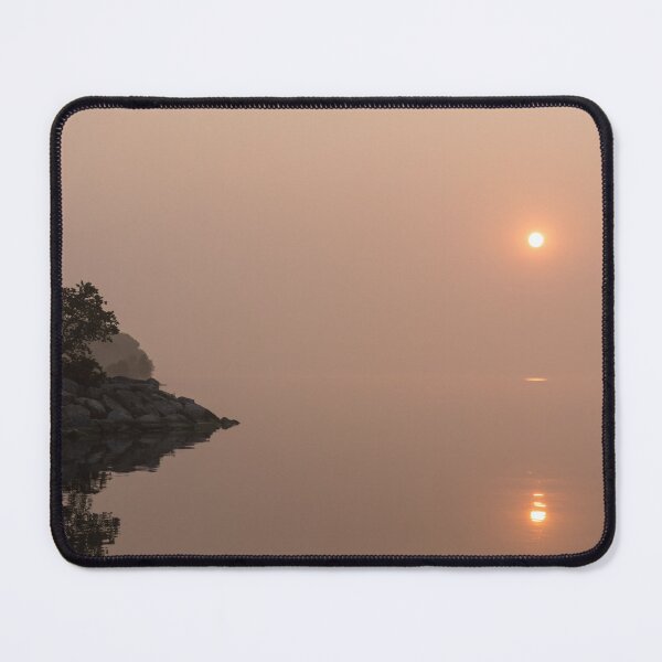 Item preview, Satiny Pinks and Rough Grays - Soft Fog Sunrise on the Lake designed and sold by Georgia Mizuleva.