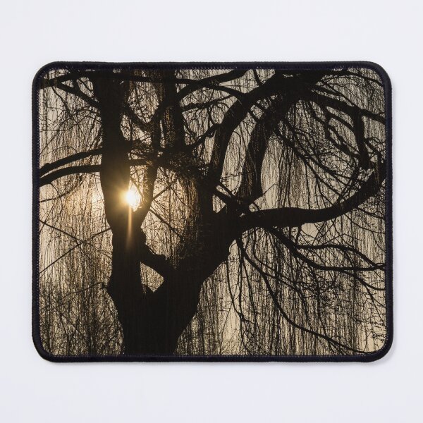 Item preview, Intricate Lacy Curtains - Sunrise Glow Through the Willows  designed and sold by Georgia Mizuleva.
