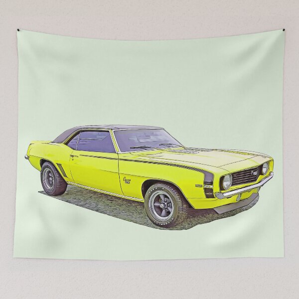 Item preview, Camaro retro yellow stylish car designed and sold by MikaelSh.